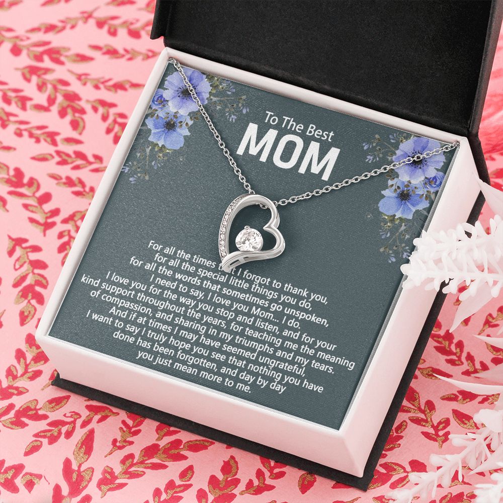 To The Best Mom Love Knot Necklace Gift For Mom On Mother's Day Forever Love Necklace