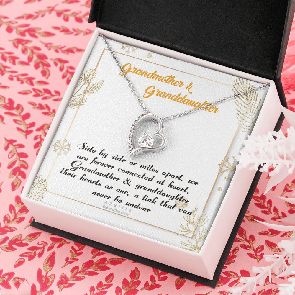 To My Grandma Necklace, Gift for Grandmother Necklace, Mothers Day Gift For Grandma Nana, Grandma Jewelry From Grandchildren GrandKids , Jewelry Box Gift For Grandma Grandmother14 Forever Love Necklace