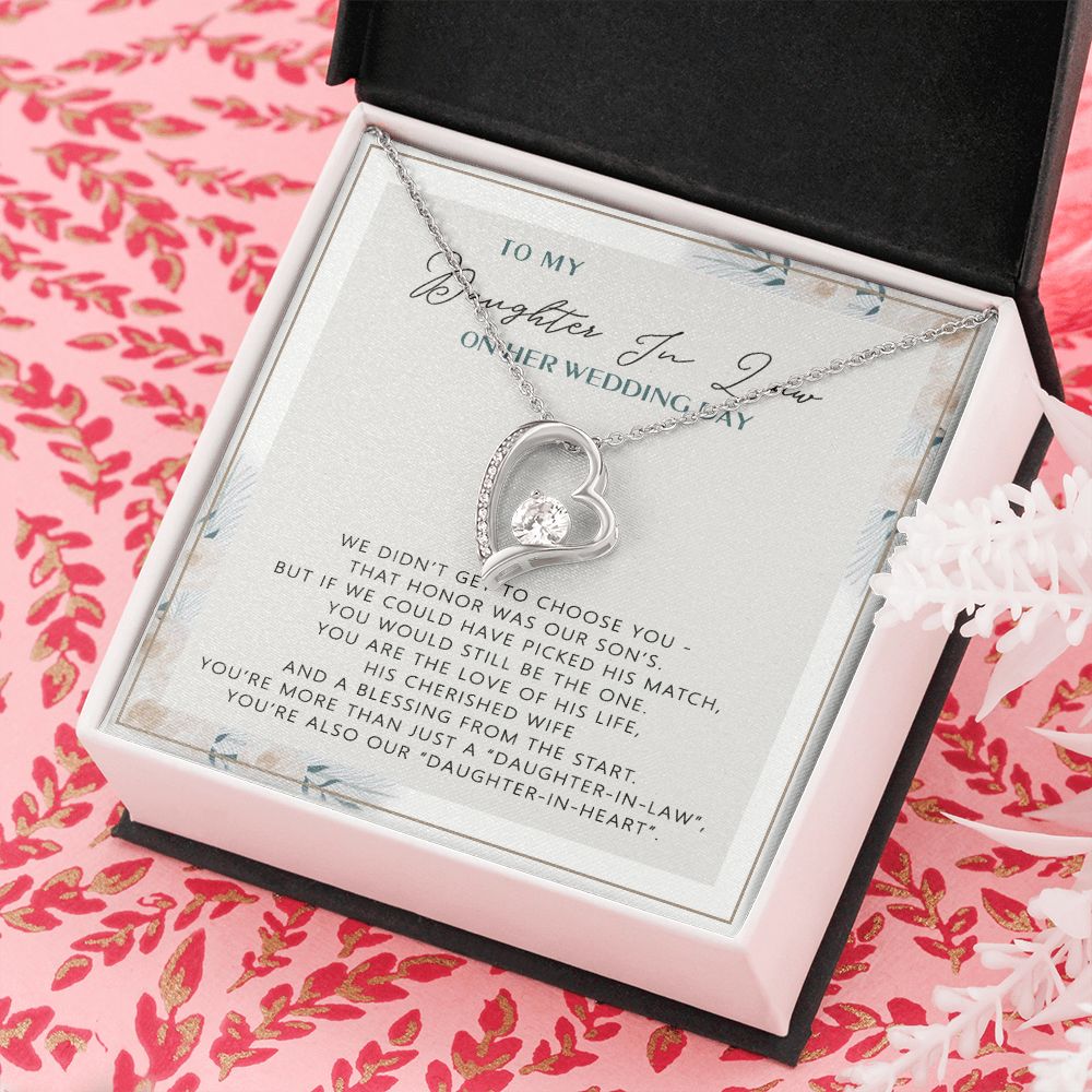 Wedding Gift From mother On Wedding Day To My Daughter-in-law Wedding Day Forever Love Necklace