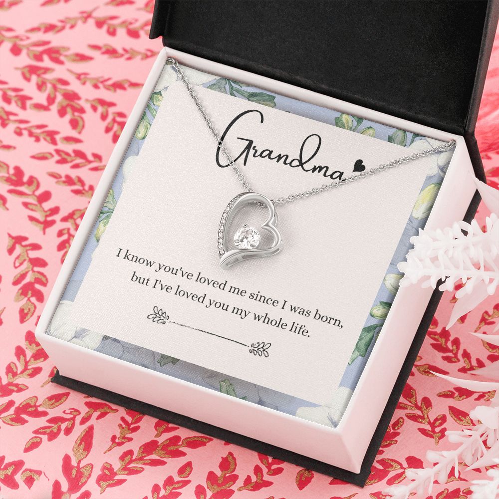 To My Grandma Necklace, Gift for Grandmother Necklace, Mothers Day Gift For Grandma Nana, Grandma Jewelry From Grandchildren GrandKids , Jewelry Box Gift For Grandma Grandmother Forever Love Necklace