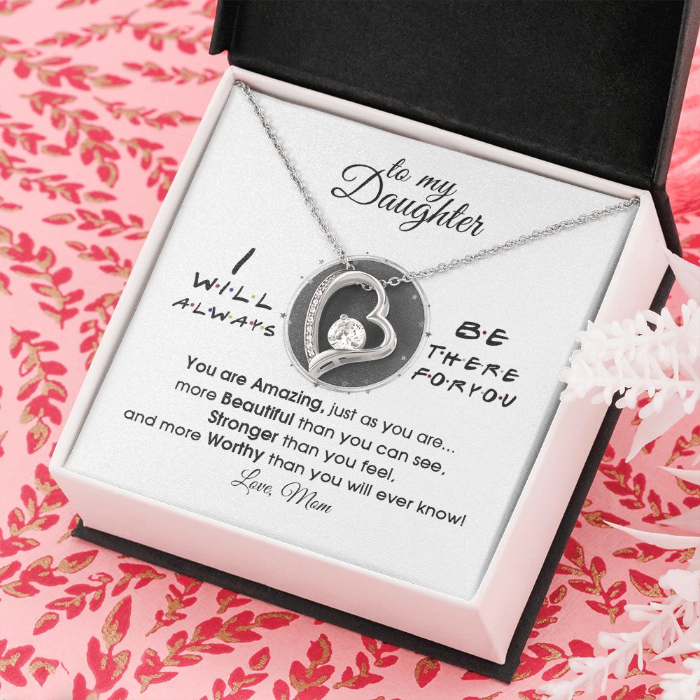 Mother Daughter Gift Ideas, To My Daughter Gift Necklace from Mom, Jewelry Pendant Present for Daughter, Birthday Christmas Gift Graduation Gifts for Daughters, Mother and Daughter Necklace 33 Forever Love Necklace