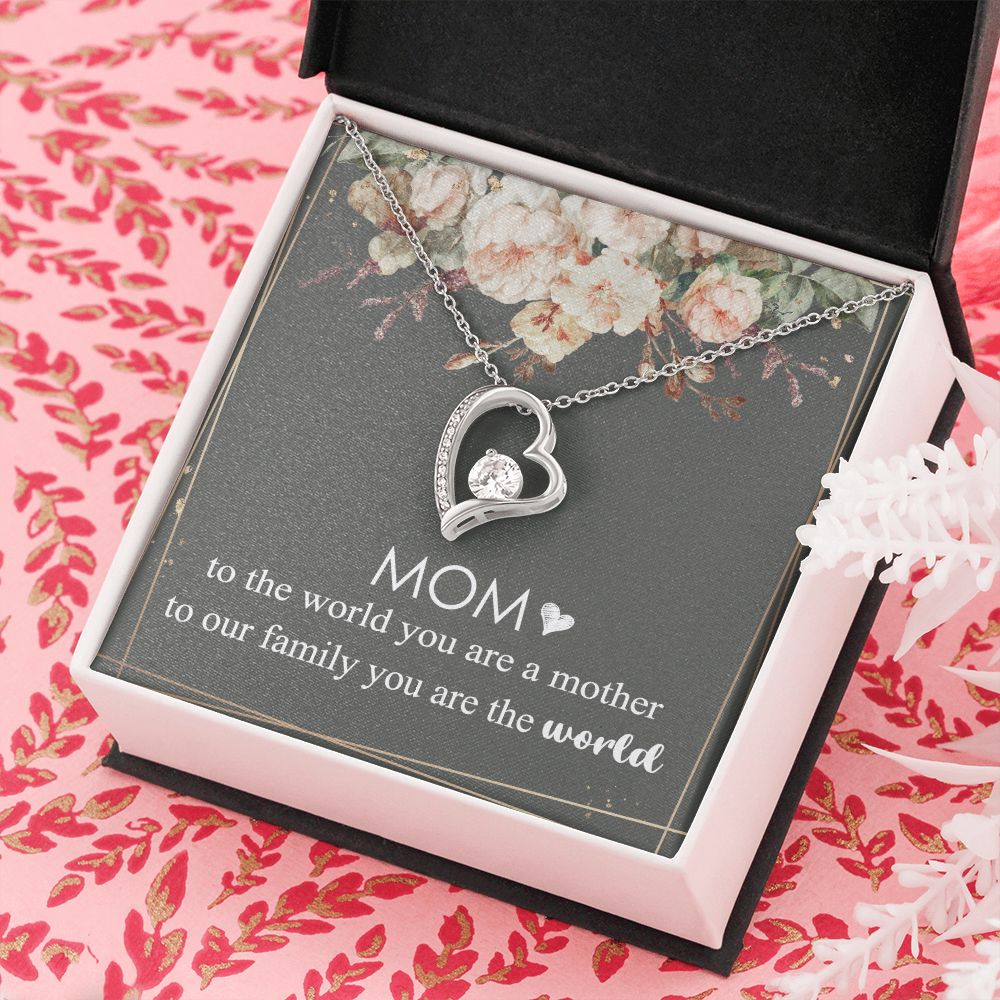 Mom Necklace Gifts for Mom from Daughter to Mom Gifts for Mothers Day from Daughter, To My Mom Necklace from Daughter to Mom Birthday Gifts Necklace with Message Card and Gift Box4 Forever Love Necklace