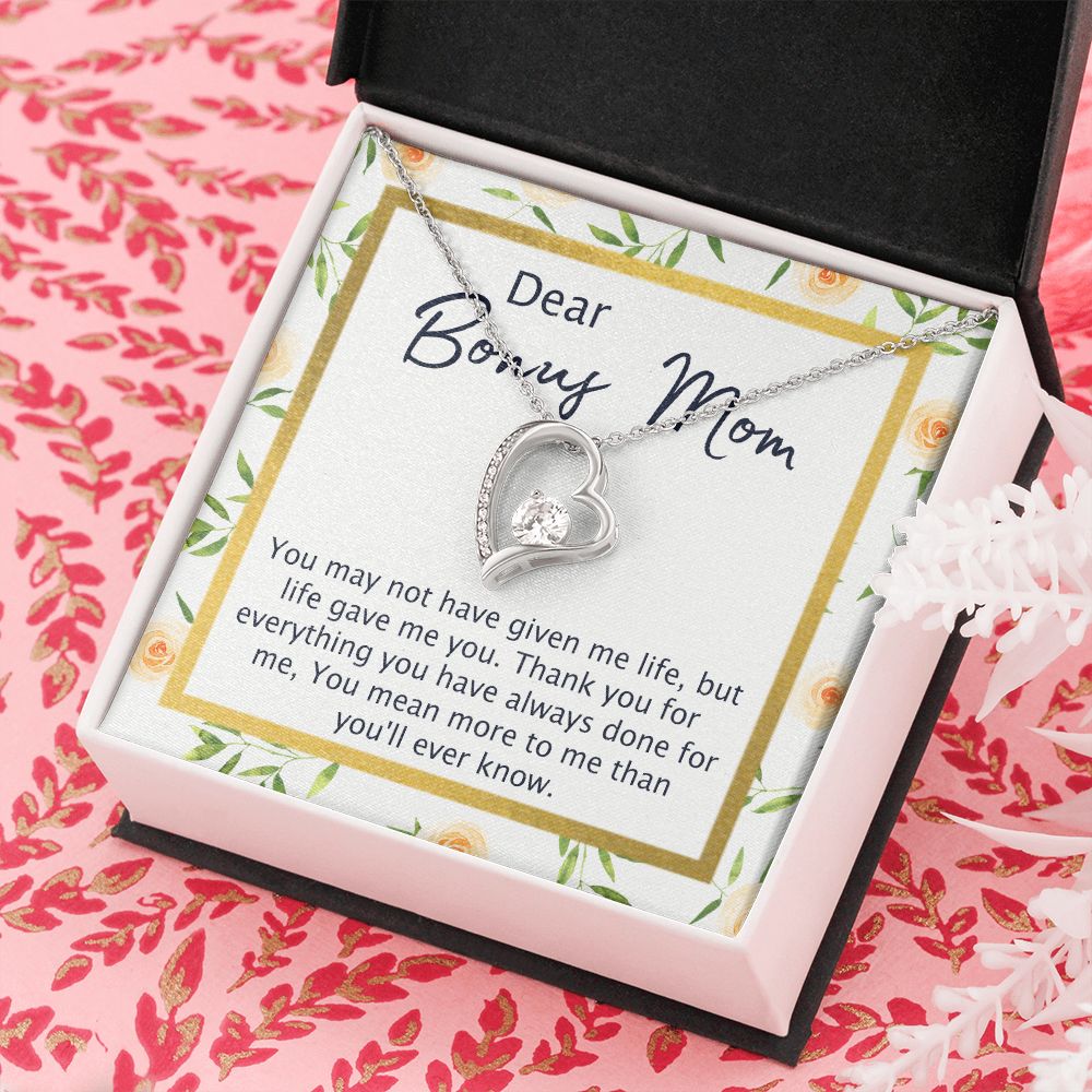 Bonus Mom Gifts, To My Bonus Mom Necklace, Bonus Mom Jewelry, Necklace for Bonus Mom, Step Daughter To Stepmother Necklace, Step Mom Necklace for Women Step Mom Mothers Day Jewelry Forever Love Necklace