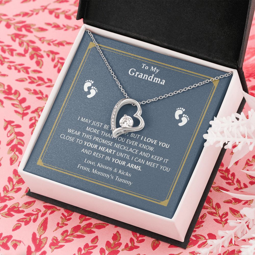 To My Grandma Necklace, Gift for Grandmother Necklace, Mothers Day Gift For Grandma Nana, Grandma Jewelry From Grandchildren GrandKids , Jewelry Box Gift For Grandma Grandmother17 Forever Love Necklace