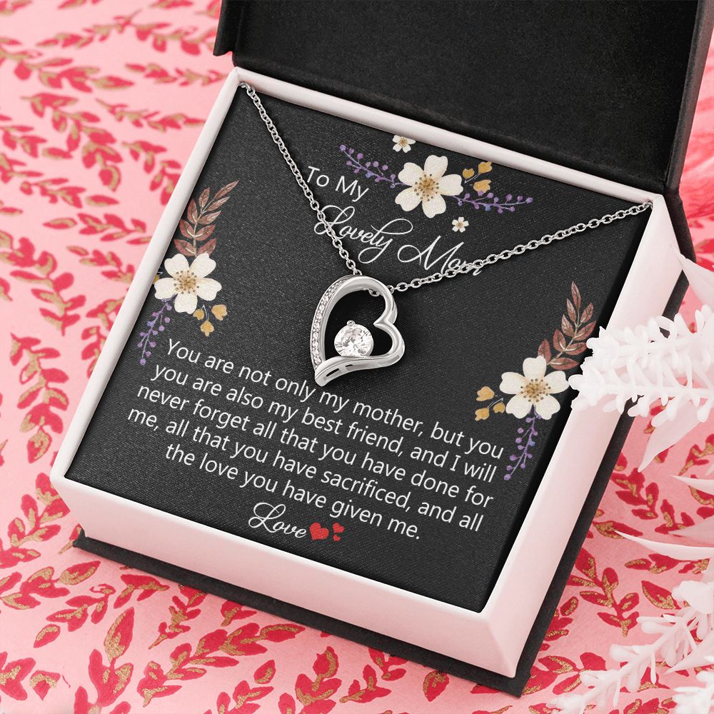 To My Mom Necklace, Gift For Mom, Mother's Day Gift from Daughter, Mom Jewelry Gift for Mothers Day, Birthday Gift for Mother, Moms Gift from Daughter Son, Necklace for Mom Mother15 Forever Love Necklace