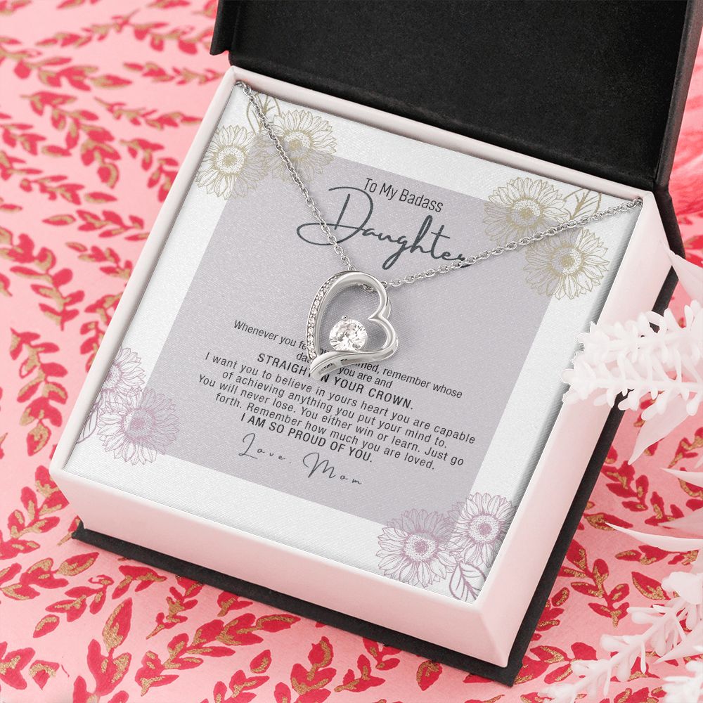 Bonus Daughter Gifts From Stepdad, Step Daughter Gifts From Stepmom, Stepdaughter Gifts From Stepdad, Father Stepdaughter Necklace, To My Bonus Daughter Necklaces, Christmas Gifts For Bonus5 Forever Love Necklace