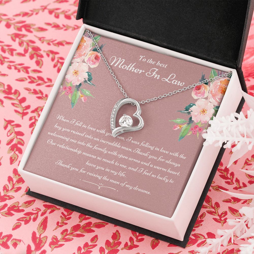 To The Best Mother In Law Gifts, Love Knot Necklace, Mother's Day Necklace Gifts Forever Love Necklace