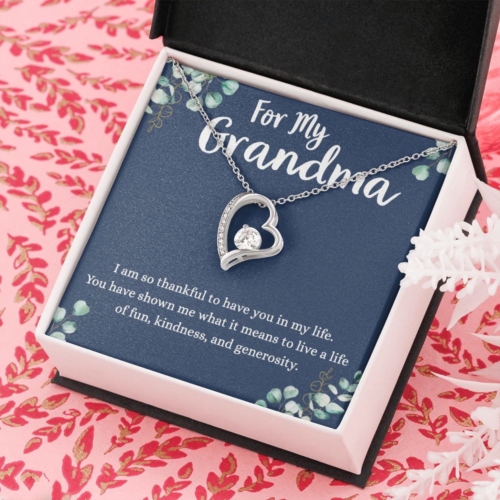 To My Grandma Necklace, Gift for Grandmother Necklace, Mothers Day Gift For Grandma Nana, Grandma Jewelry From Grandchildren GrandKids , Jewelry Box Gift For Grandma Grandmother4 Forever Love Necklace