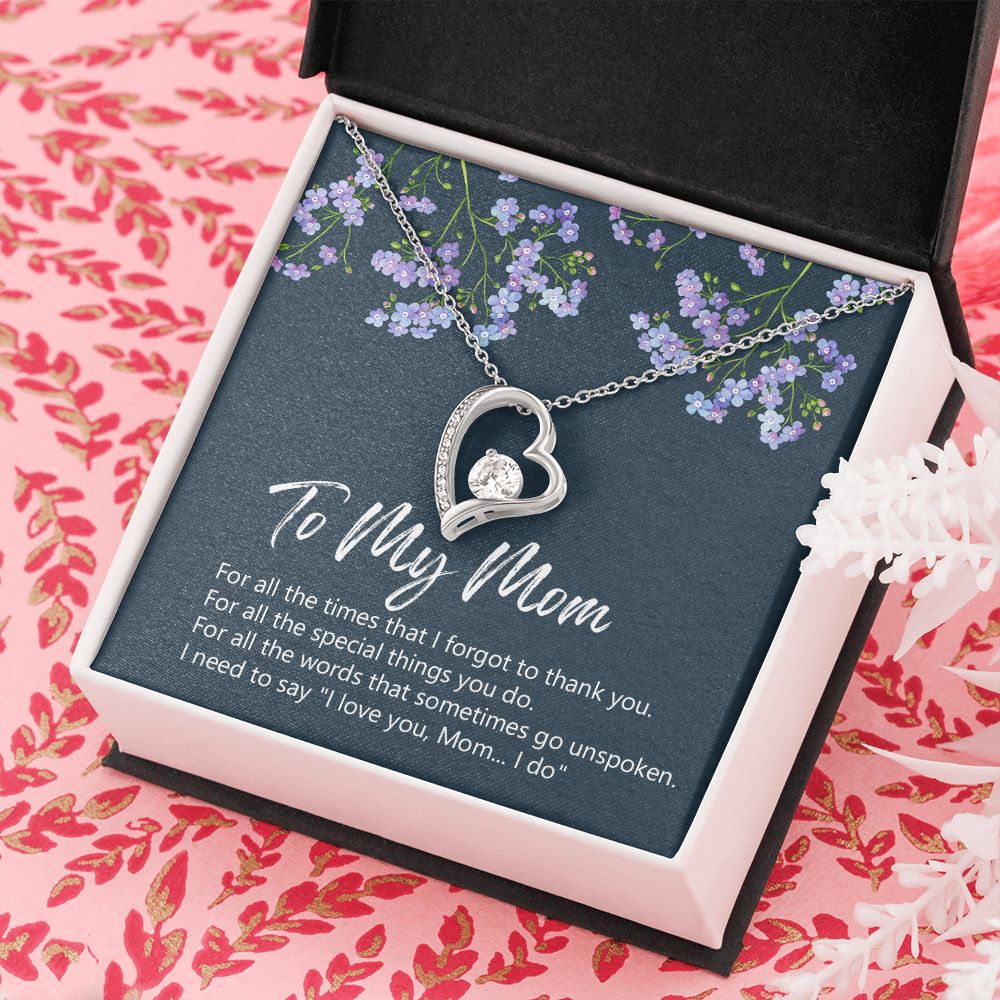 To My Mom Necklace Jewelry Gift, Birthday Gift For Mom, Mother's Day Gift For Mom, Message Card Jewelry Gift For Mom, Meaningful Mom Gift Forever Love Necklace