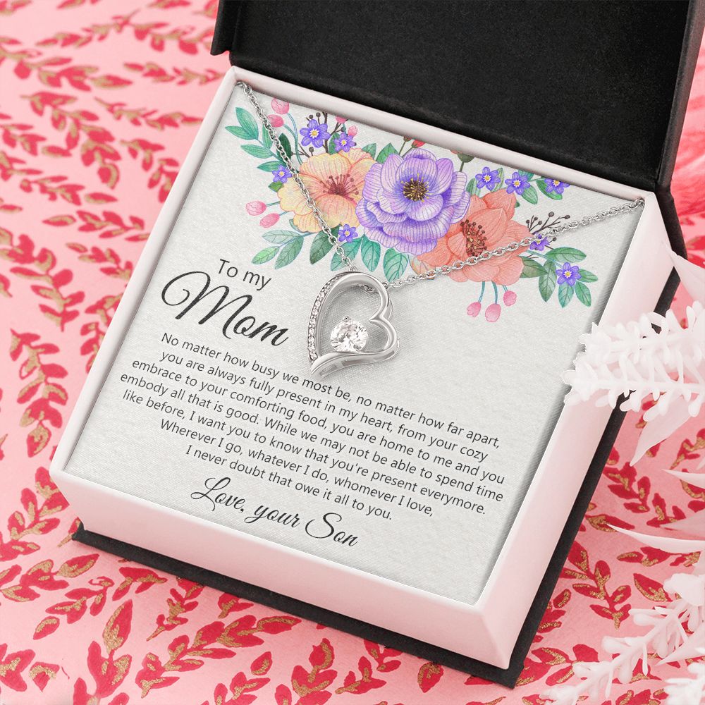 To my Mom Love Your Son Necklace, Meaningful Gift for Mom Necklace Jewelry for Women, Gift for Mom from Son, Son to Mom Jewelry Box, Mom Gift on Mother's Day Birthday Holiday Present Forever Love Necklace