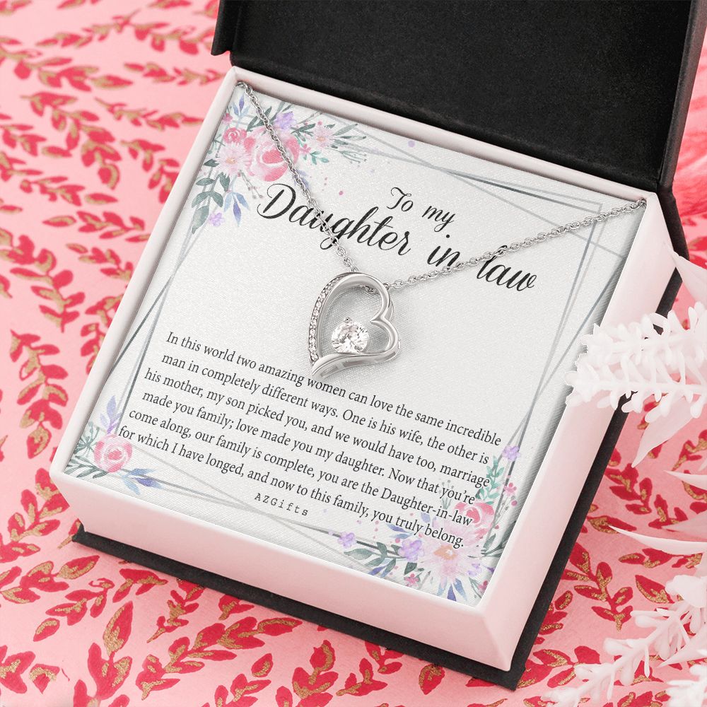 Daughter In Law Gifts Ideas, Daughter In Law Necklace, Gifts For Future Daughter In Law, Daughter In Law Birthday Gifts, Daughter-in-law Gifts From Mother In Law, Birthday Gifts For Daughter Forever Love Necklace