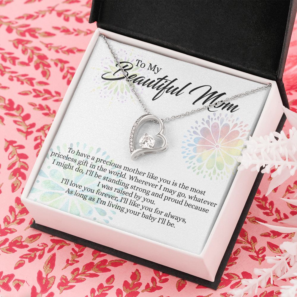 To My Mom Necklace, Gift For Mom, Mother's Day Gift from Daughter, Mom Jewelry Gift for Mothers Day, Birthday Gift for Mother, Moms Gift from Daughter Son, Necklace for Mom Mother 4 Forever Love Necklace