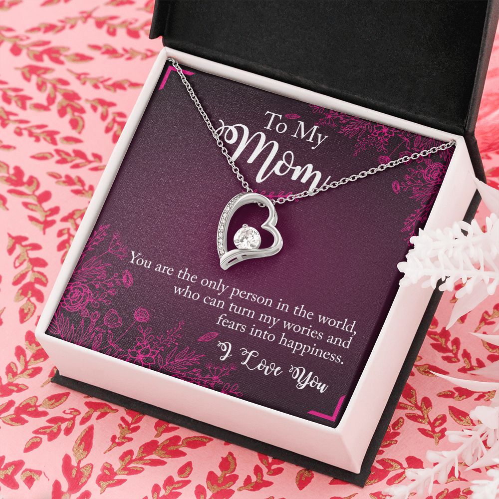 To My Mom Necklace Pendant Gift From Daughter Necklace You Are The Only Person Gift For To Mom Happy Mother's Day Mother In Law Gift On Birthday Anniversary Gift 30821 Forever Love Necklace