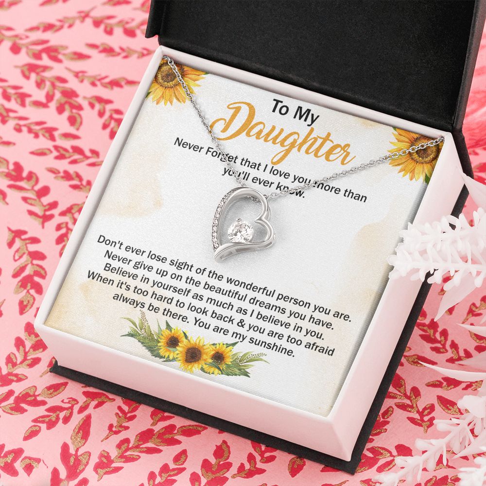 Mother Daughter Gift Ideas, To My Daughter Gift Necklace from Mom, Jewelry Pendant Present for Daughter, Birthday Christmas Gift Graduation Gifts for Daughters, Mother and Daughter Necklace 29 Forever Love Necklace