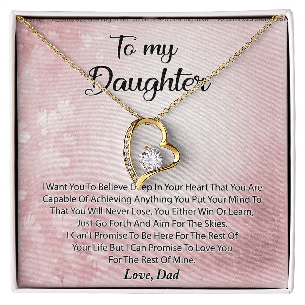 To My Daughter Necklace Gift From Mom I Love You Forever and Always Hearts Necklace For Daughter Present for Birthday Anniversary Christmas Valentine's Day Forever Love Necklace