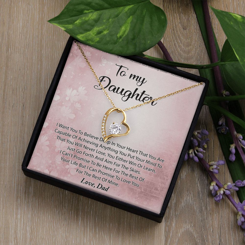 To My Daughter Necklace Gift From Mom I Love You Forever and Always Hearts Necklace For Daughter Present for Birthday Anniversary Christmas Valentine's Day Forever Love Necklace