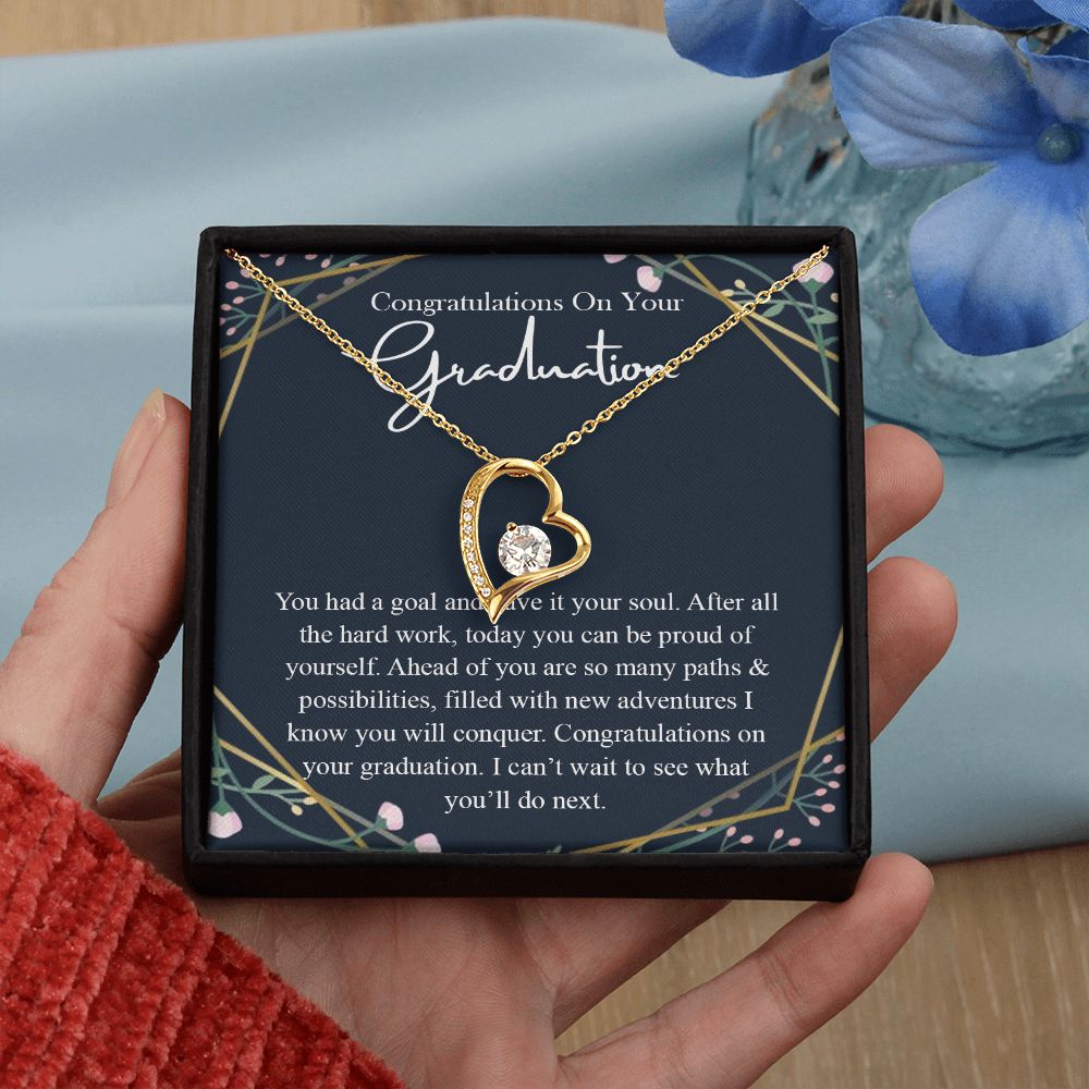 Graduation Gift For Her Necklace High School Graduation Gift, Congrats Graduation Pendants Gift For Daughter, Granddaughter, Niece, Sister Forever Love Necklace