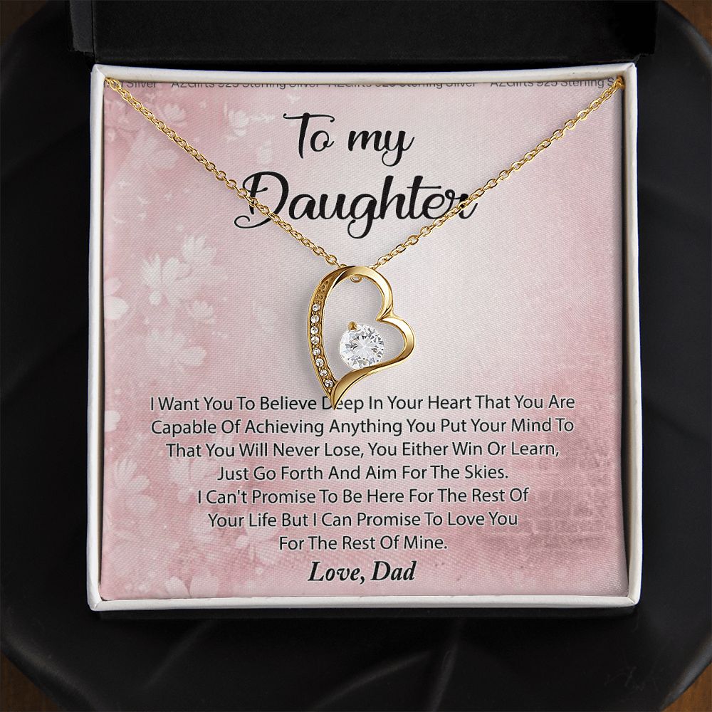 To My Daughter Necklace Gift From Mom I Love You Forever and Always Hearts Necklace For Daughter Present for Birthday Anniversary Christmas Valentine's Day Forever Love Necklace
