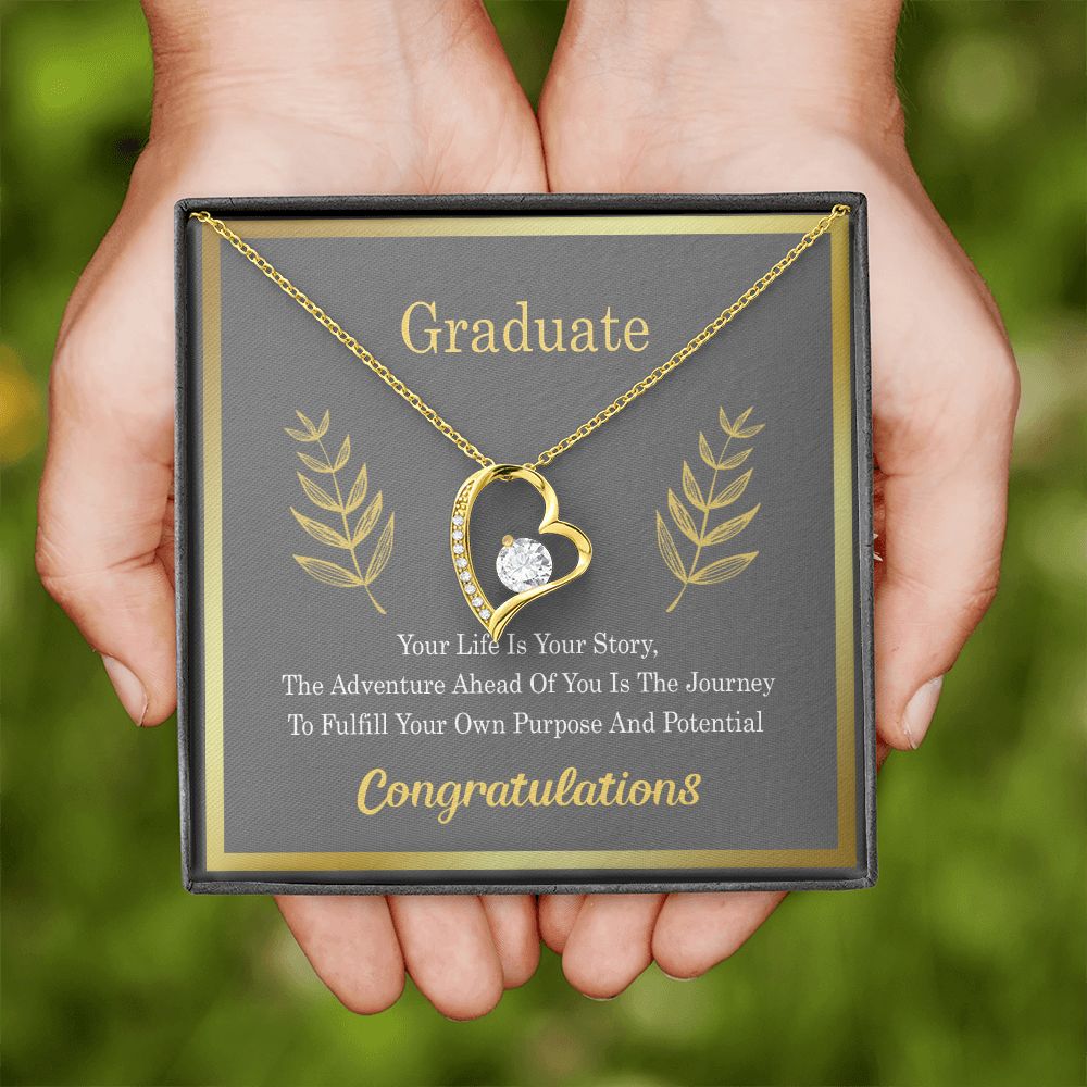 Graduation Gift For Daughter, University Graduate Gift, Graduation Gift For Her Congrats Graduation Pendants Gift For Daughter, Granddaughter, Niece, Sister Forever Love Necklace