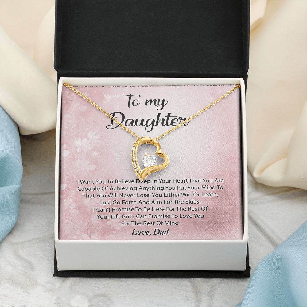 To My Daughter Necklace Gift From Mom I Love You Forever and Always Hearts Necklace For Daughter Present for Birthday Anniversary Christmas Valentine's Day Forever Love Necklace