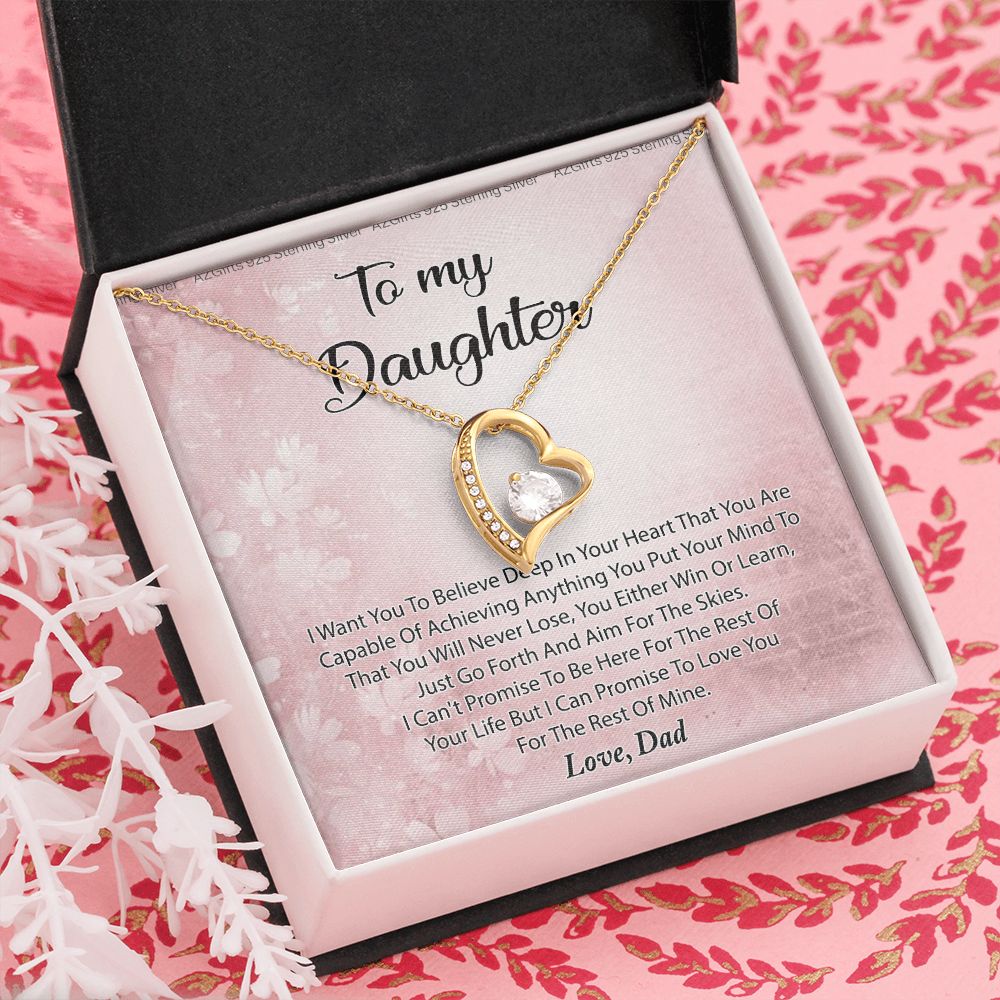 To My Daughter Necklace Gift From Mom I Love You Forever and Always Hearts Necklace For Daughter Present for Birthday Anniversary Christmas Valentine's Day Forever Love Necklace