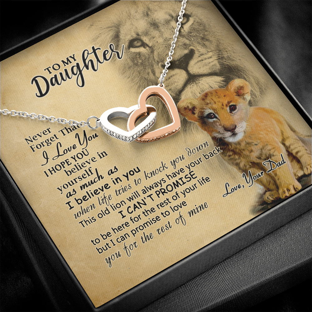 To My Daughter Gift from Dad Old Lion Necklace For Daughter Jewelry for Women
