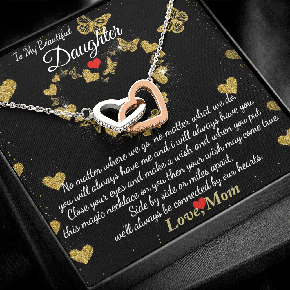 To My Daughter Gift Interlock Necklace For Daughter Valentines Gift For Daughter