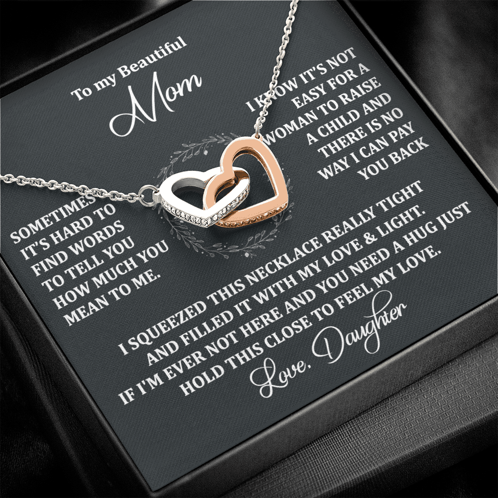 To My Beautiful Mom Necklace Gift From Daughter, Jewelry For Women Pay you Back