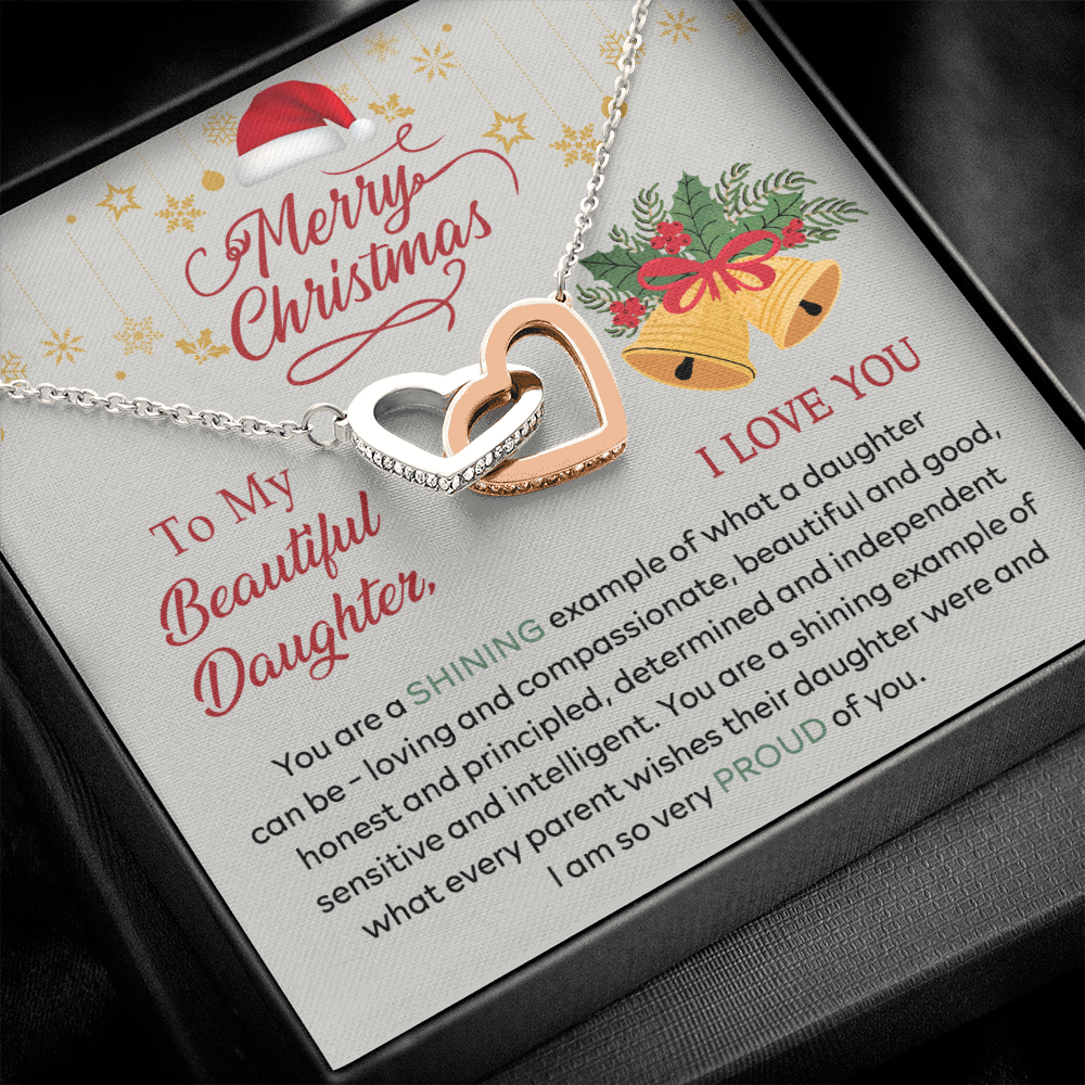 To My Daughter Gift Interlock Necklace For Daughter Christmas Gift For Daughter
