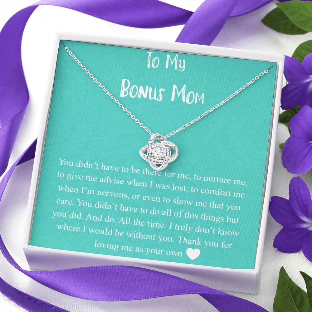 To My Bonus Mom Necklace, Mother's Day Gift for Step Mom, Love Knot Necklace