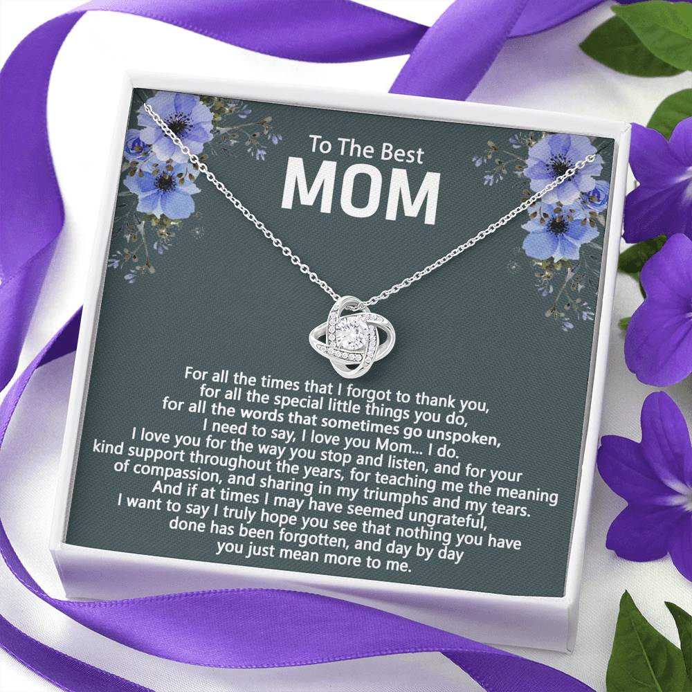 To The Best Mom Love Knot Necklace Gift For Mom On Mother's Day