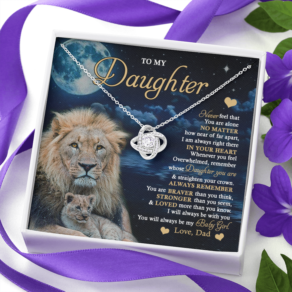 To My Daughter from Dad Old Lion Necklace Jewelry for Women Birthday Valentine