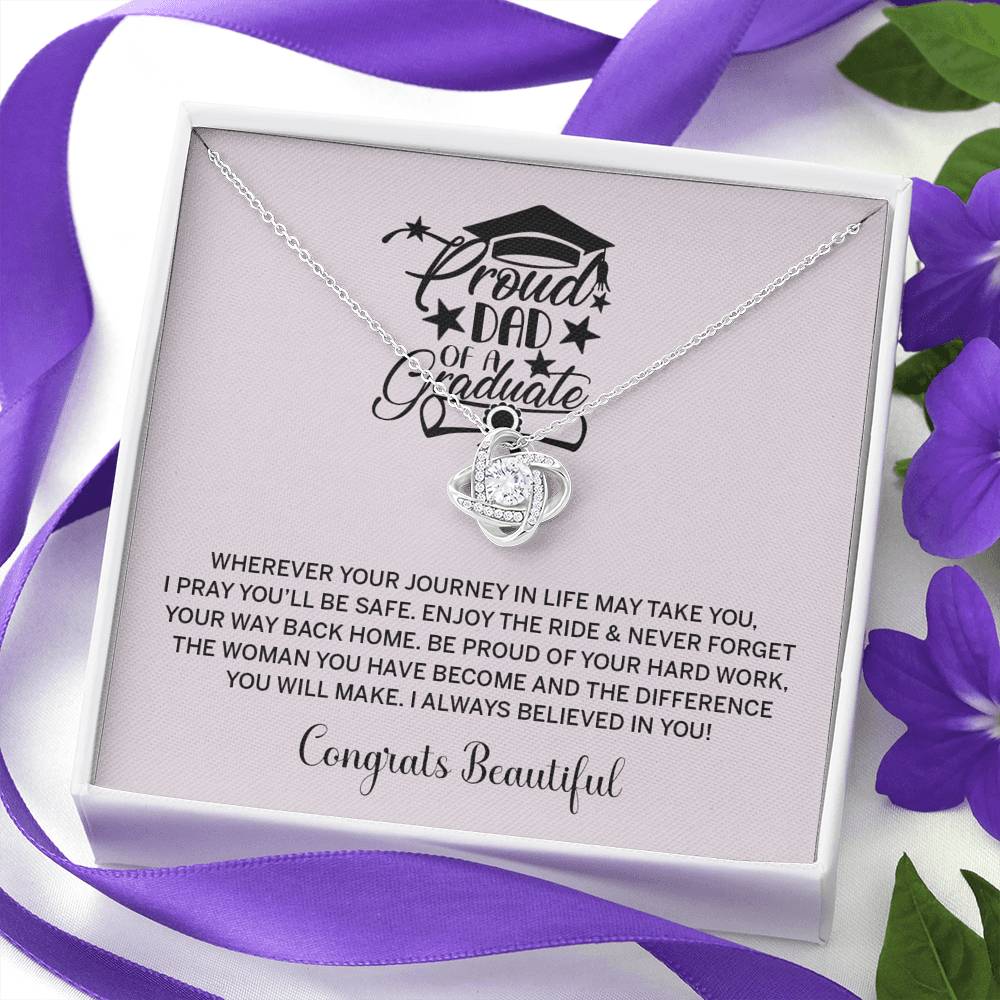 Love Knot Necklace College Graduate New Grad Jewelry Graduation Gift for her