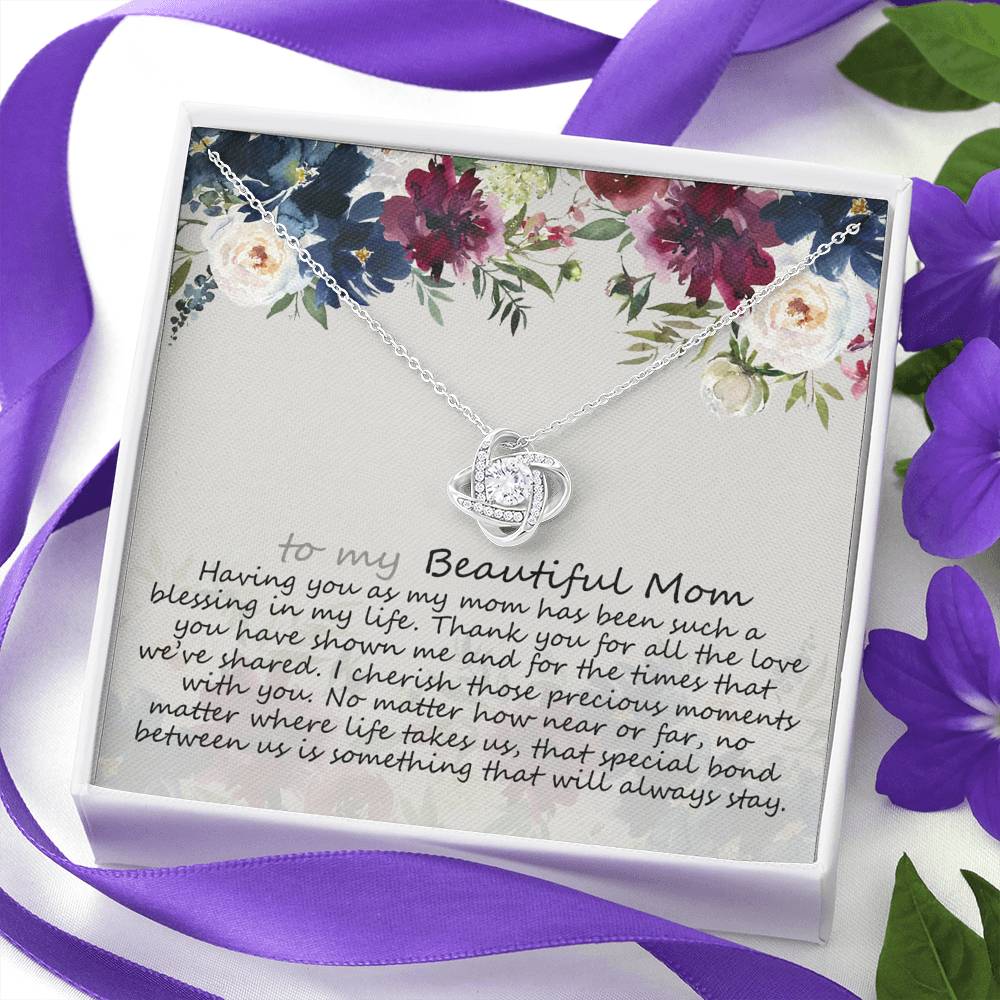 To my Beautiful Mom Necklace Mother's Day Gift Jewelry For Mother, Mom Gifts