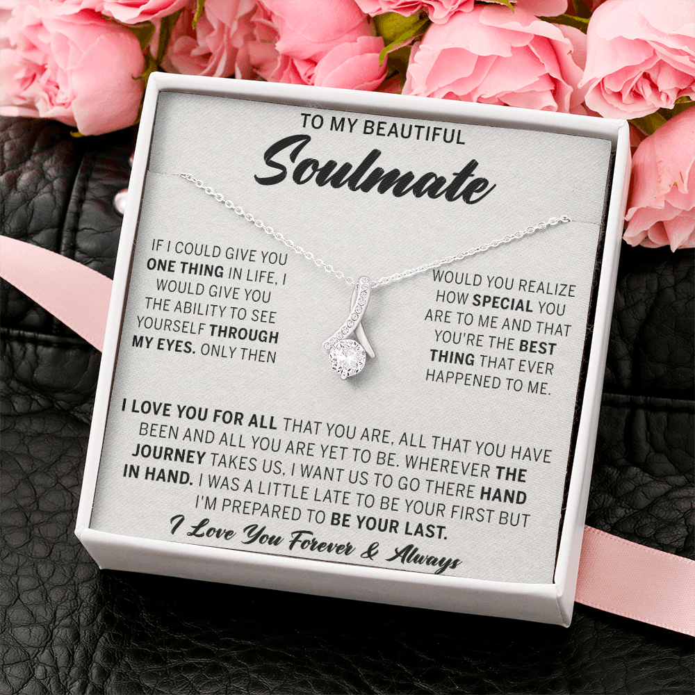 To My Beautiful Soulmate Necklace Jewelry Gift for Soulmate Necklace for Women