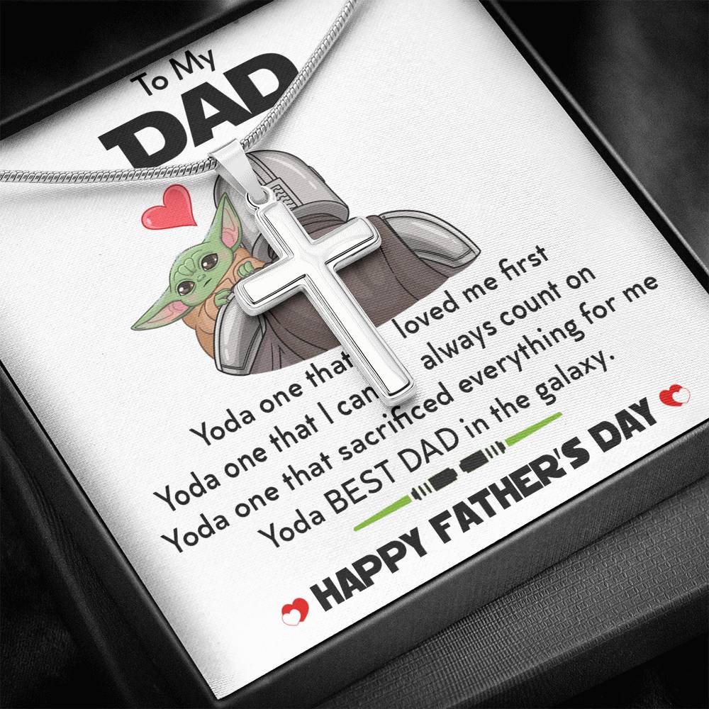 To My Dad Necklace Fathers Day Gifts Jewelry For Dad Baby Yoda Dad Gifts for Man