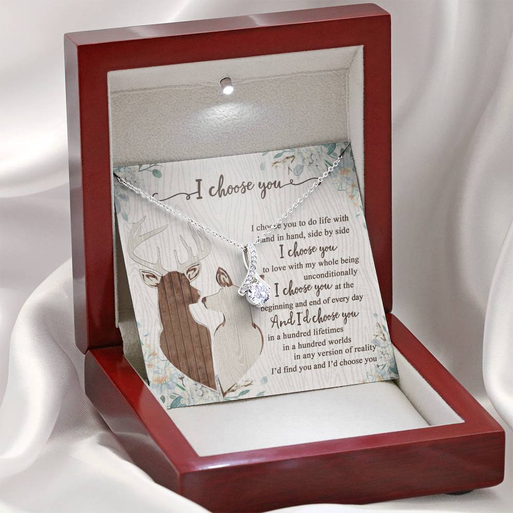 To My Smokin' Hot Doe I Choose You Hunting Couple Alluring Beauty Necklace Gift