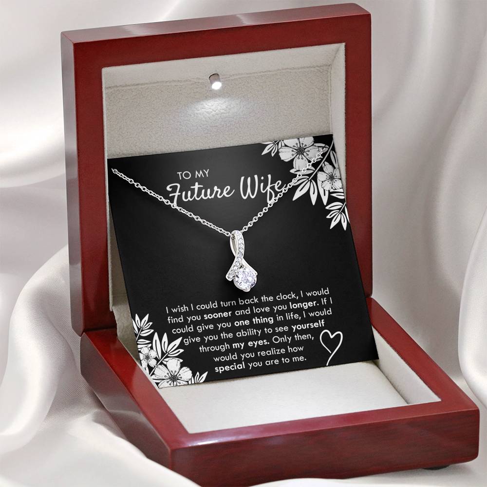 To My Future Wife Necklace, Alluring Beauty Necklace with Message Card and Gift