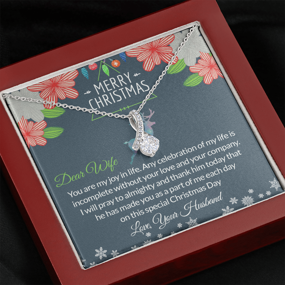 To My Wife Necklace For Women Merry Christmas Present for Wife Necklace For Wife