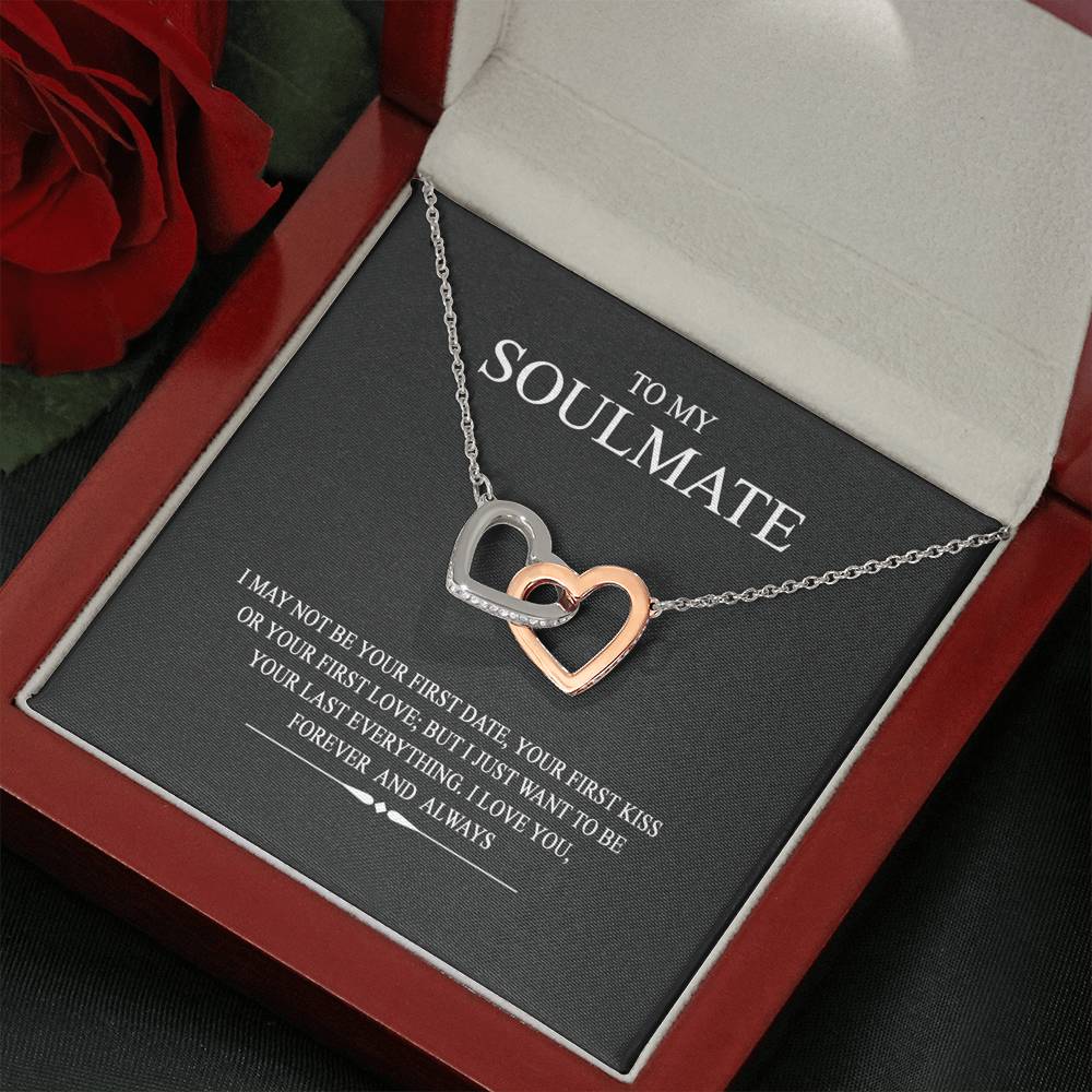 To My Soulmate Wife Girl Your Last Everything Interlocking Necklace Pendant