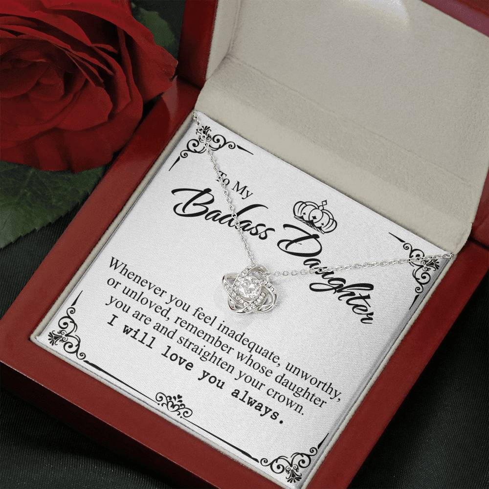 To My Badass Daughter Necklace From Mom And Dad I Love You Message Car In A Box