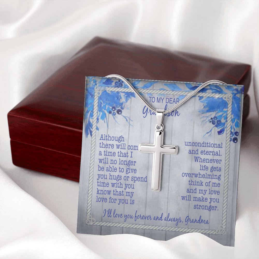 To My Grandson Gift for Grandson Grandson Birthday for Grandson Cross Necklace 175220749551