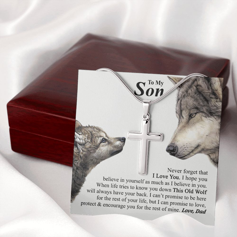 To My Son Necklace From Mom and Dad Jewelry Son Gifts From Mom and Dad, Mother and Son Necklace, Birthday Gift For My Son Graduation Christmas Stainless Steel Cross Necklace Present for Son