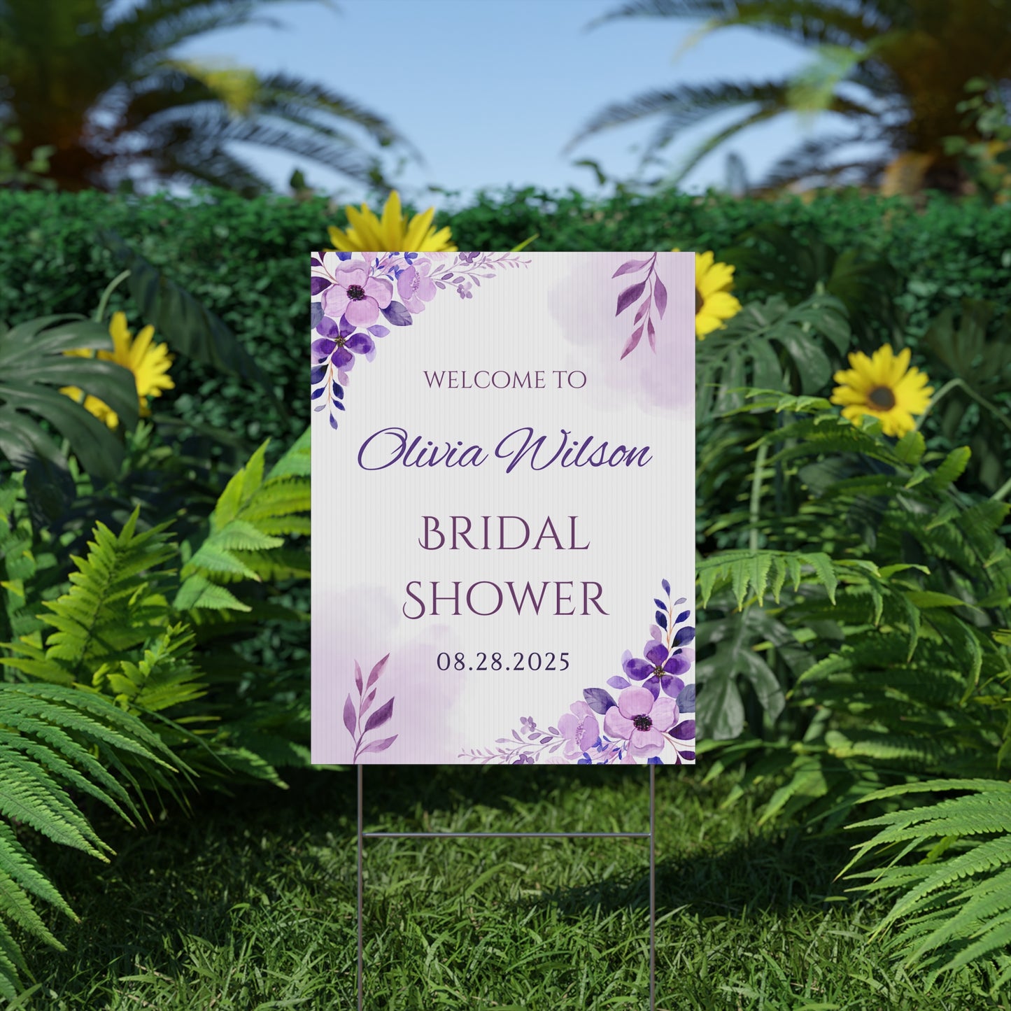 Personalized Bridal Shower Sign, Custom Welcome To Sign Wildflower For Bridal Shower Decorating On Stand Decor Bridal Shower Decorative Signage Floral Welcome Sign Flower Bar Outdoor Banner