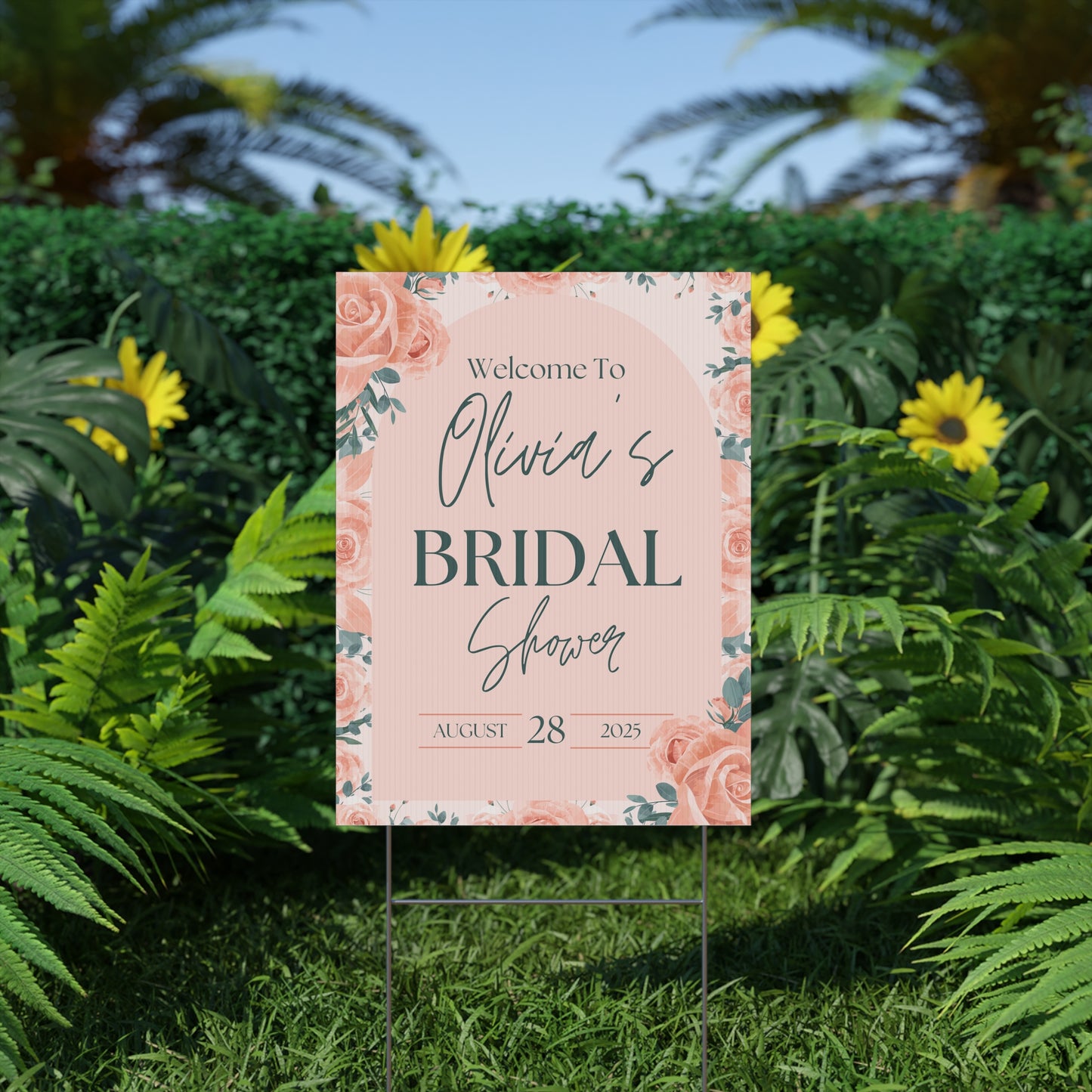 Personalized Bridal Shower Sign, Custom Welcome To Sign Wildflower For Bridal Shower Decorating On Stand Decor Bridal Shower Decorative Signage Floral Welcome Sign Flower Bar Outdoor Banner 10