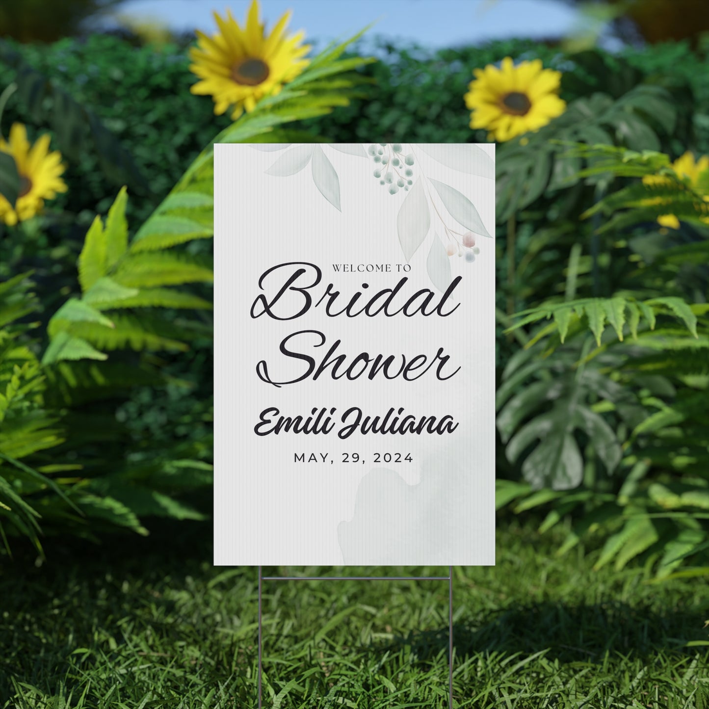 Personalized Bridal Shower Yard Sign, Bridal Shower Welcome Sign Decorations, Bridal Party Sign, Bridal Shower Flower Sign, Bridal Shower Decoration, Custom Bridal Shower Welcome Sign Plastic