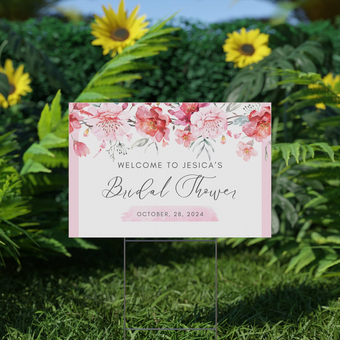 Personalized Bridal Shower Welcome Yard Sign, Bridal Shower Welcome Sign, Bridal Shower Sign, Bridal Shower Pink Bridal Shower Sign, Bridal Shower Decoration, Custom Bridal Shower Welcome Sign