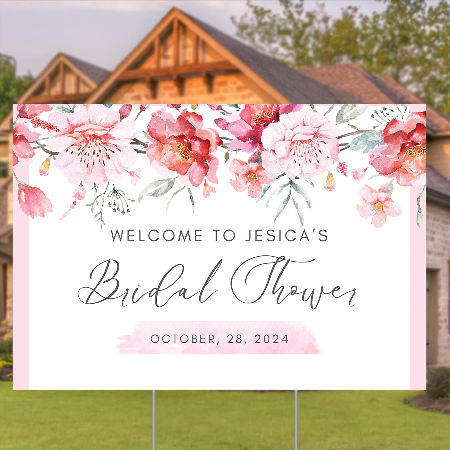 Personalized Bridal Shower Welcome Yard Sign, Bridal Shower Welcome Sign, Bridal Shower Sign, Bridal Shower Pink Bridal Shower Sign, Bridal Shower Decoration, Custom Bridal Shower Welcome Sign