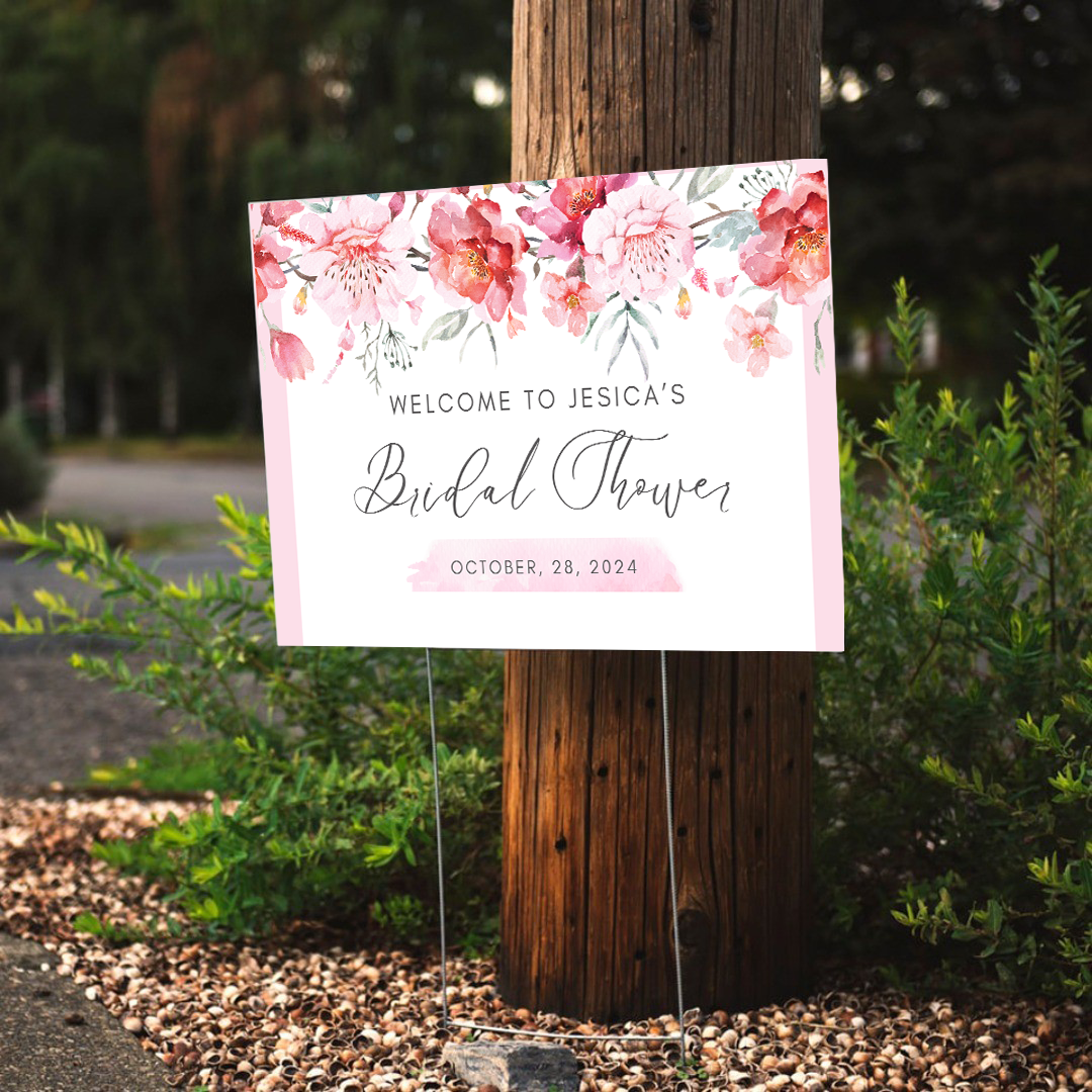 Personalized Bridal Shower Welcome Yard Sign, Bridal Shower Welcome Sign, Bridal Shower Sign, Bridal Shower Pink Bridal Shower Sign, Bridal Shower Decoration, Custom Bridal Shower Welcome Sign