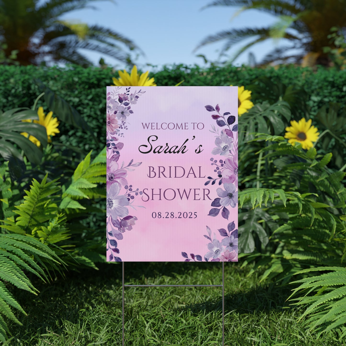 Personalized Bridal Shower Sign, Custom Welcome To Sign Wildflower For Bridal Shower Decorating On Stand Decor Bridal Shower Decorative Signage Floral Welcome Sign Flower Bar Outdoor Banner 02